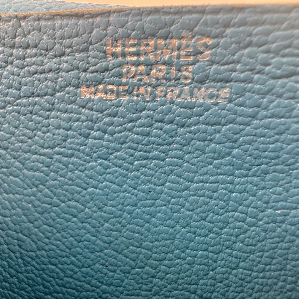 Hermès Béarn Wallet Bleu Paon Epsom Leather Palladium 2007 Hermès wallet AUTH - Picture 6 of 16